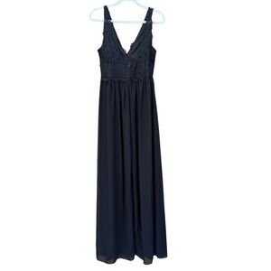 Windsor M Lace Bodice Maxi Dress Y2K Witchy Sleeveless Dark Fairy Goth Dance‎